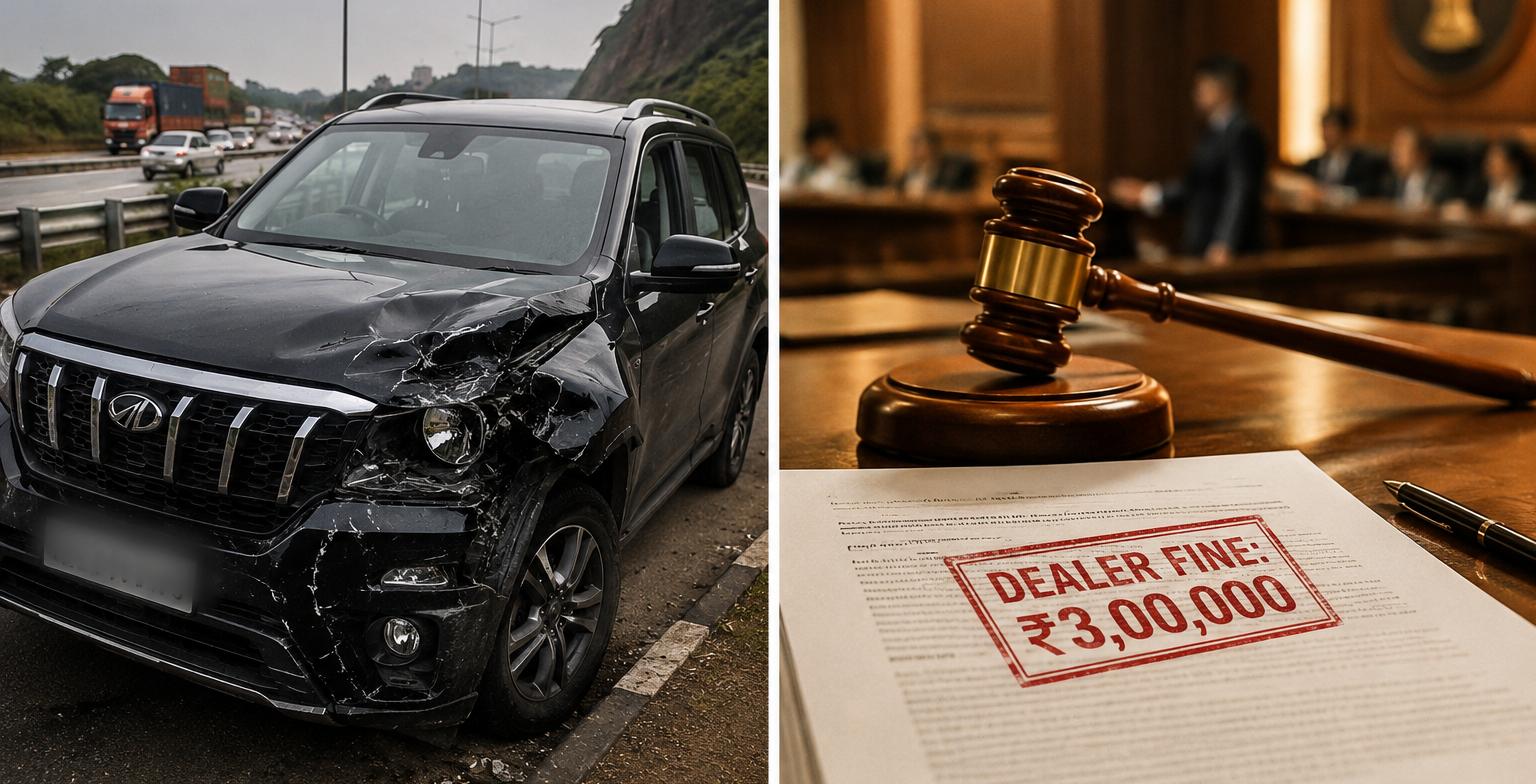 Unregistered Mahindra SUV Crash Dealer Penalty